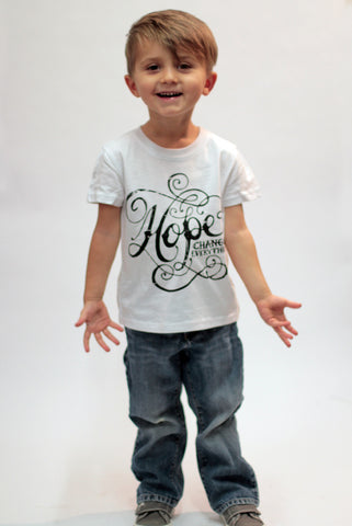 Use this Toddler Sized, Artist Designed 'Hope Changes Everything' T-Shirt for your next Fundraiser. 